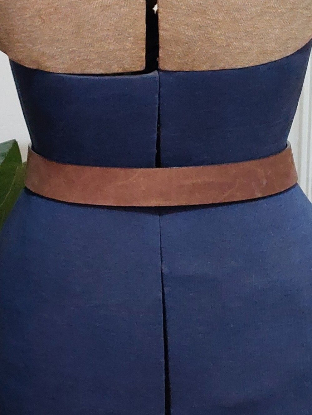 Lucky Penny Green Floral Ribbon Waist Belt with Brown Band Size Medium/large - Picture 4 of 5